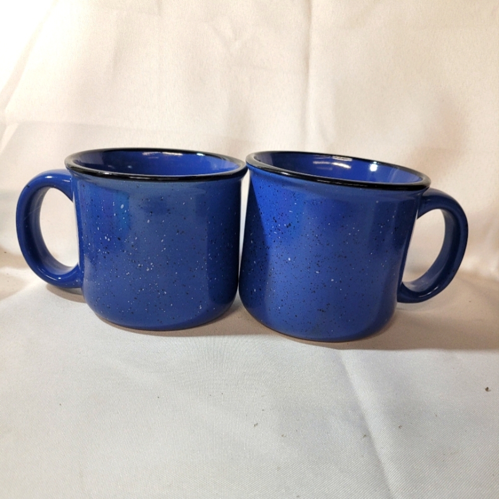 2 Marlboro Speckled Blue Mugs